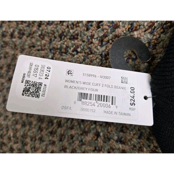 Adidas Wide Cuff 2 Fold Beanie 'Black/Grey' (Women's) IV3007 - Picture 7 of 7